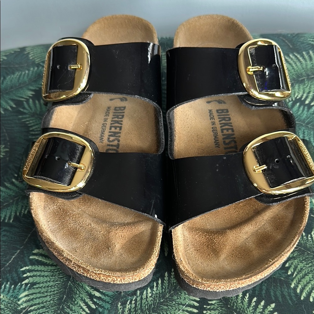Birkenstock Black Patent Leather Sandal Size 38 US 7 M